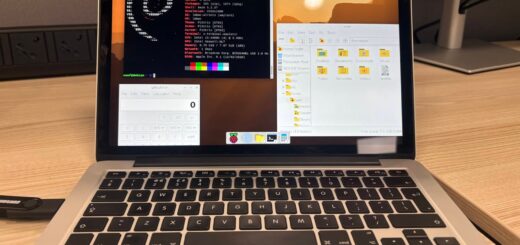 Raspberry Pi Desktop interface running on a standard laptop showing the new Wayland environment