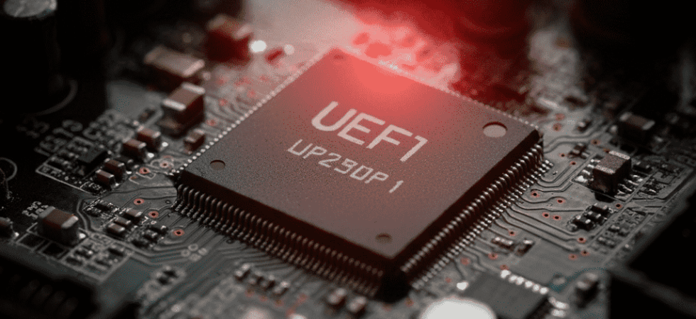 TianoCore UEFI vulnerability diagram illustrating PXE network boot buffer overflow and pre-boot firmware exploitation