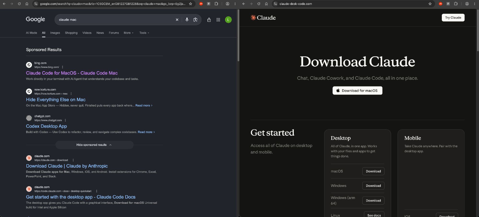 macOS Claude malvertising attack redirect chain